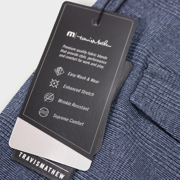 Travis Mathew Grommet Men's Textured PinStripe Blue Golf Shorts Size 36 NEW NWT - Picture 8 of 8